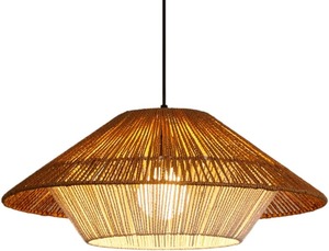 Rustic Japanese Rope <b>Pendant</b> <b>Light</b> Braided Twine Chandelier Woven Lampshade Hanging Fixture for Dining Room - Product Image 2