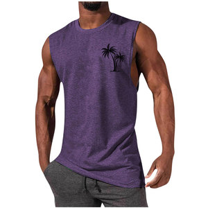 Personalized Men's Tank Top Plus Size 100% Cotton Quick Dry Breathable Sportswear Pullover Sleeveless Top OEM Service Casual - Product Image 2
