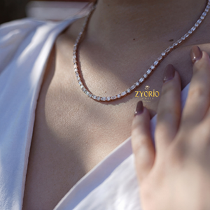 Collar de Lujo con Cadena de Eslabones y Colgante de Diamante Cultivado en Laboratorio, Chapado en Oro Rosa sobre Plata 925, Estilo Clásico, para Compromiso y Fiestas - Product Image 5