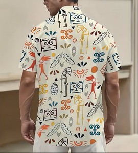 Chemise Hawaïenne Imprimée Écologique Respirante en Polyester/Coton à Séchage Rapide pour Homme, Manches Courtes, Col Rabattu, Boutonnée, Décontractée, ODM - Product Image 2