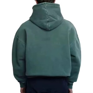 Sudadera con Capucha y Cremallera, Logotipo Bordado Personalizado en la Parte Delantera, Bolsillo, Corte Holgado, Transpirable, Ecológica, 100% Algodón Felpa - Product Image 3