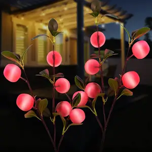 Lampe solaire d'extérieur à Led pour réveillon de noël, pic de pomme rouge pour fête, vacances, paysage, jardin, chemin, Villa, veilleuse de sécurité