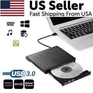 Slim Black USB 3,0 External CD DVD RW Drive & Storage Device Burner Player para PC portátil - Product Image 1