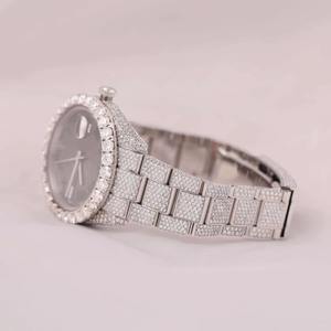 Relojes de Acero de Lujo Personalizados, Relojes Brillantes con Diamantes Completos, Reloj de Moissanita VVS para Hombre de Proveedor Indio - Product Image 2