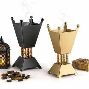 Quemador de Incienso de Metal Negro Mate Único, Moderno Soporte Árabe para Oud, Incensario Mabkhara de Estilo Nórdico para Decoración del Hogar - Product Image 5