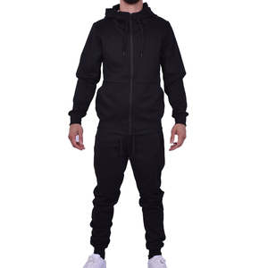 Charcoal Grey Color Full-<b>zip</b> <b>Hooded</b> Sweatshirt And Matching Jogger Pants Tech Fleece Tracksuit Men's Solid Jogger Tracksuit Set - Product Image 2