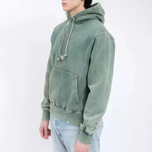 Sweat à capuche en coton 100% de haute qualité, effet délavé à l'acide, série High Street, style vintage, effet vieilli, délavé à la pierre. - Product Image 2
