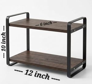 ชั้นวางไมโครเวฟ 2 ชั้น, ชั้นวางของโลหะอุตสาหกรรมขนาด 12x6x10 นิ้ว - Product Image 3