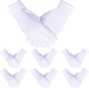 SATINIOR 10 paires de gants de parade en coton blanc pour cérémonies, smoking et garde d'honneur, type de tissu : coton - Product Image 6