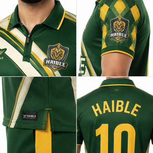 <b>Men's</b> Custom Sublimated T20 Cricket Kit Heritage Gold & Green 100% Polyester Match Uniform - Product Image 4