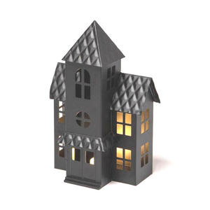 Farol de latón antiguo para velas, portavelas con forma de cabaña dorada, decoración festiva para interiores, farol de latón para velas - Product Image 3