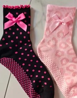 Calcetines de Yoga con Volantes de Alta Calidad, Logotipo Personalizado, Antideslizantes para Danza y Pilates, Diseño Lindo con Lazo, Nueva Llegada