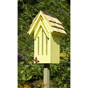 Casa para Pájaros Hecha a Mano de Madera de Pino con Techo de Mariposa |   Decoración de Jardín al por Mayor - Product Image 2