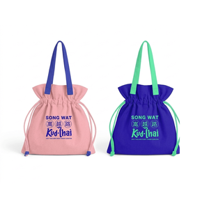 Bolsa de Lona de Algodón con Cordón y Logotipo Personalizado, Asas de Calicó, Impresión UV, Impresión Serigráfica, Regalo Promocional, MOQ Bajo, Hecho en Tailandia - Product Image 2
