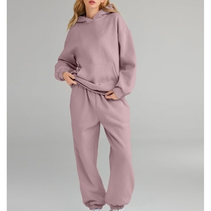 Conjunto Deportivo de Dos Piezas, Pantalones Deportivos Transpirables, Ecológicos, Holgados, Ligeros, Ropa Urbana de Invierno, Logotipo Personalizado, Poliéster, Sudadera con Capucha para Mujer - Product Image 3