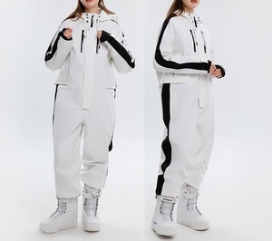 <b>Women</b> <b>One</b> <b>Piece</b> Snow <b>Suit</b> Waterproof Insulated <b>Ski</b> Jumpsuit Hooded Zipper Closure Pastel Colors Adult Winter Wear - Product Image 3