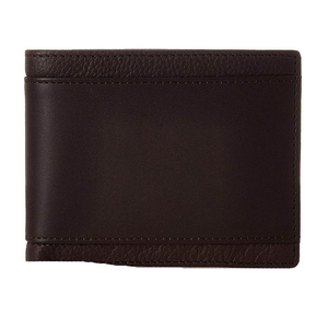 Cartera de Cuero Genuino Negro para Hombre, Cuero Vacuno Anilinado Brillante de Alta Calidad, SW GROUP SW-98, Cierre de Botón, Ecológica - Product Image 1