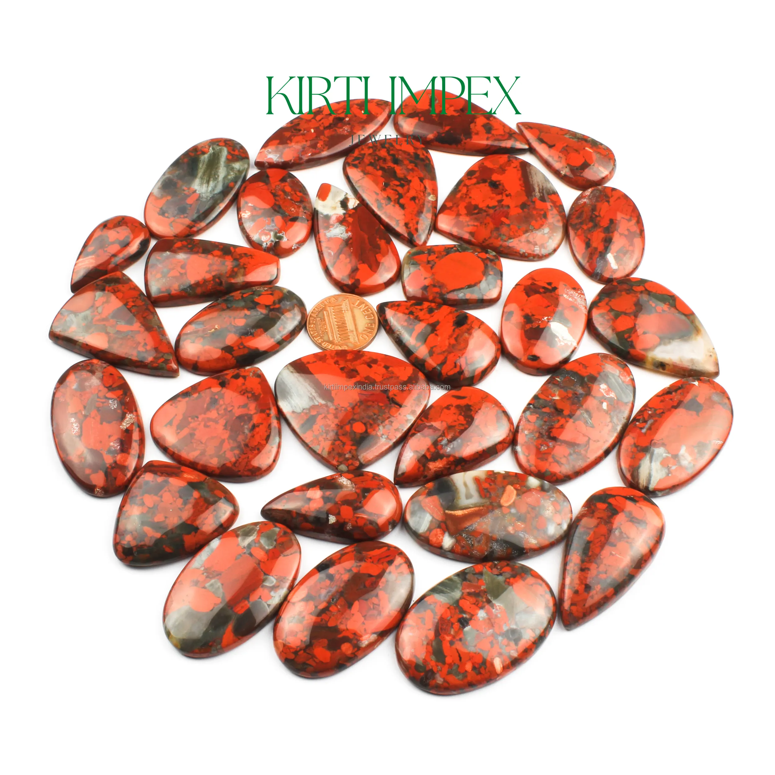 Brecciated Jasper Edelstenen Cabochons Voor Sieraden Maken Rood Cabochons Groothandel Hand-Gepolijst Flatbacks