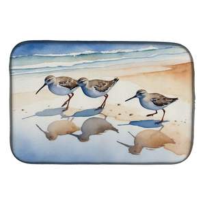 Sandpipers 14x21 \ "Tapis de séchage de vaisselle multicolore Tapis absorbant pour comptoir Égouttoir à vaisselle Tapis et tampons de comptoir de cuisine - Product Image 1