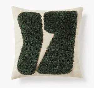 Fundas de Almohada Decorativas de Diseño Nuevo de 20x20 Pulgadas, Diseño Clásico con Rayas Verdes y Blancas, Bordado de Lana, Diseño Geométrico - Product Image 1