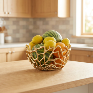 Morden หรูหราสาขาออกแบบตกแต่งอลูมิเนียมชามผลไม้สำหรับบ้านและโรงแรม - Product Image 1