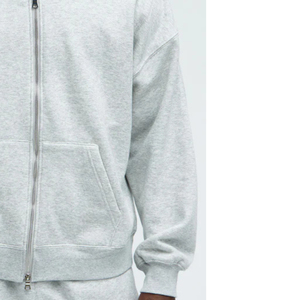Sweat-shirt à capuche zippé pour homme, couleur unie, coupe classique, décontracté, en molleton 100% coton, vêtement d'hiver, broderie numérique - Product Image 6