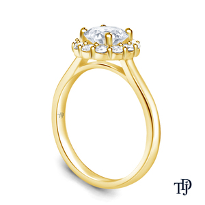 Bague de fiançailles élégante en or 10 carats, design floral moderne personnalisé, sertie d'un diamant central étincelant cultivé en laboratoire, vente au détail OEM - Product Image 5