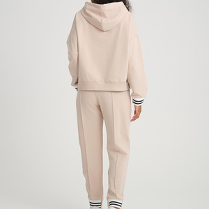 Premium Quality 100%Cotton Style Color Women Tracksuit Plain Oversized Two Piece Tracksuit for Ladies - Product Image 4