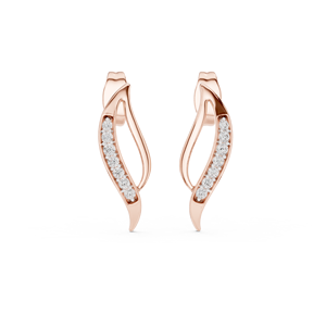 Juego de pendientes minimalistas con diamantes cultivados en laboratorio en oro rosa macizo de 18 quilates, para compromiso, boda, fiesta, regalo de San Valentín, uso diario para mujeres. - Product Image 1