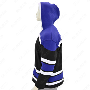 Sudadera con capucha y sudadera transpirable exclusiva para hombre, Sudadera con capucha bordada con bloque multicolor de retales cosidos de corte personalizado para hombre - Product Image 3