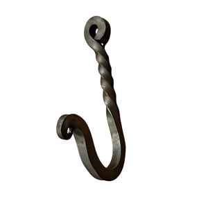 Nouveau crochet mural en fer en forme de J, finition noir mat thermolaqué, pour organisateur de chambre et décoration murale - Product Image 1