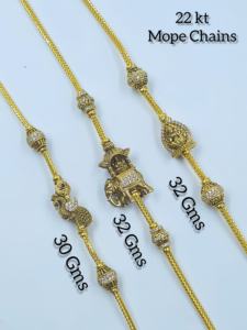 Collar de lujo con colgante de pavo real y cadena de oro macizo de 22 quilates, con circonitas, joyería tradicional india de oro para mujer, 30,32 g. - Product Image 2