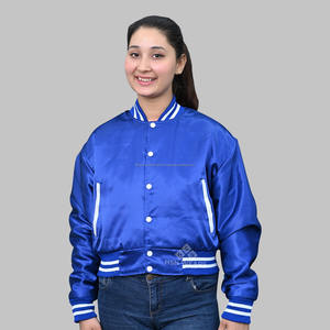 Chaquetas de satén de béisbol al por mayor personalizadas unisex para hombres y mujeres con cuello levantado y diseño a prueba de viento para la temporada de invierno MOQ bajo - Product Image 1
