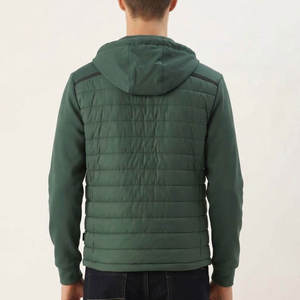 Premium <b>Quilted</b> <b>Hoodie</b> Green Hybrid Zip Up Padded Fleece Lined Stand Collar Lightweight <b>Quilted</b> <b>Hoodie</b> for Outdoor Casual Wear - Product Image 5