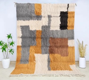 Alfombras de lana marroquí para sala de estar, alfombras de diseño antiguo para el hogar, de gran tamaño, con estampado marroquí - Product Image 4