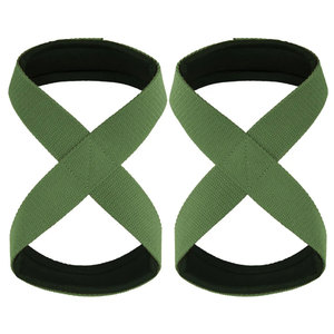Correas de Muñeca para Levantamiento de Pesas de Algodón y Cuero Duraderas, Diseño en Forma de 8, Acolchadas, Alta Elasticidad, Antideslizantes, Unisex, Soporte para Gimnasio y Prevención de Lesiones - Product Image 3