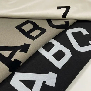 T-shirt Homme Oversize à Manches Courtes en Coton Jersey avec Imprimé Lettres ABC, Col Rond Décontracté et Logo Avant - Product Image 4