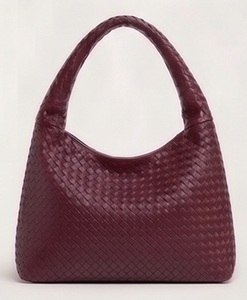 Bolso de Hombro de Lujo Personalizado para Mujer, Estilo Inglés, de Cuero Genuino Trenzado, Tipo Hobo, con Cierre de Cremallera y Cadenas, Venta al por Mayor - Product Image 1
