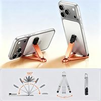Soporte Plegable Portátil para Teléfono, Mini Soporte Ajustable de Aluminio con Llavero para Escritorio, Oficina y Viajes