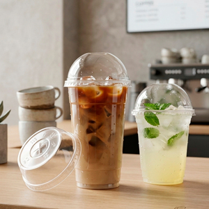 QUANG QUAN Disposable PP Single Wall Round <b>Plastic</b> <b>Cups</b> 95mm 16/20/24 oz for Iced Coffee Cold Tea & Desserts - Product Image 3