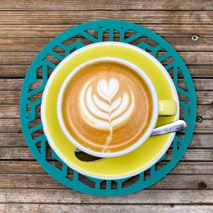 Blue Laser Cut Metal Coaster Set Stylish Decorative Coasters For Home Office Kitchen Table Use Coffee Tea Drink <b>Cup</b> <b>Mat</b> Gifting - Product Image 5