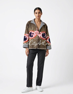 Veste d'hiver luxueuse pour femme, traditionnelle, artisanale, en velours matelassé et coton brodé, style bohème fusion, idéale pour les occasions festives. - Product Image 2