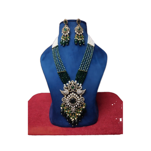 Bijoux indiens ensemble de collier de créateur plaqué victorien avec boucles d'oreilles bijoux de mariée pour mariage et célébration de fête - Product Image 1