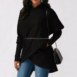 Venta directa de fábrica, suéter largo de diseñador para mujer, abrigo de longitud media para otoño, sudaderas con capucha y logotipo personalizado para mujer, sudaderas, envío DDP - Product Image 3