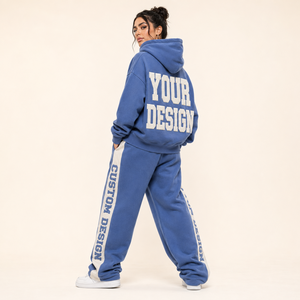 Ensemble jogging et sweat à capuche ample en molleton brossé avec poignets élastiques, impression DTF personnalisée, vente en gros, OEM, streetwear, nouveauté - Product Image 2