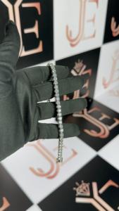 Shining Moissanite Diamond Tennis Chain <b>Bracelet</b> Handcrafted 925 <b>Sterling</b> <b>Silver</b> Jewelry Perfect For Birthday & Anniversary Gift - Product Image 4