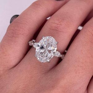 IGI Certified Oval Cut Lab Grown <b>Diamond</b> Engagement <b>Ring</b> in 14K Gold IGI Certified Luxury Wedding Bridal Jewelry for Women - Product Image 4
