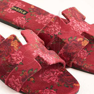 Bold Stunning Printed Velvet Upper Women's <b>Slide</b> for Anti-Slippery Non-Slip Midsole Fashion Trend Design for Casual Festive - Product Image 5