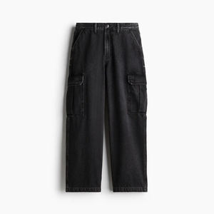 Pantalones Cargo Vaqueros Lavados para Hombre, Corte Recto, Algodón, Diseño con Múltiples Bolsillos, Personalización con Etiqueta Privada - Product Image 4