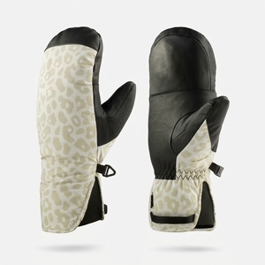 Mitaines de ski isolées pour l'hiver, imprimé léopard, polyester, gants thermiques unisexes pour le ski alpin, fermeture à boucle et crochet - Product Image 2